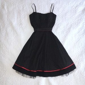 Ruby Rox dress. Black with white polka-dots.